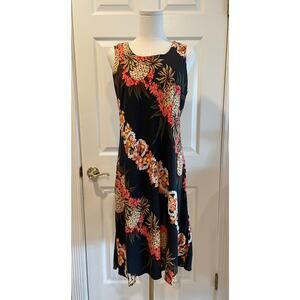 Hilo Hattie Pineapple & Lei Panel Sleeveless Dress Size Small